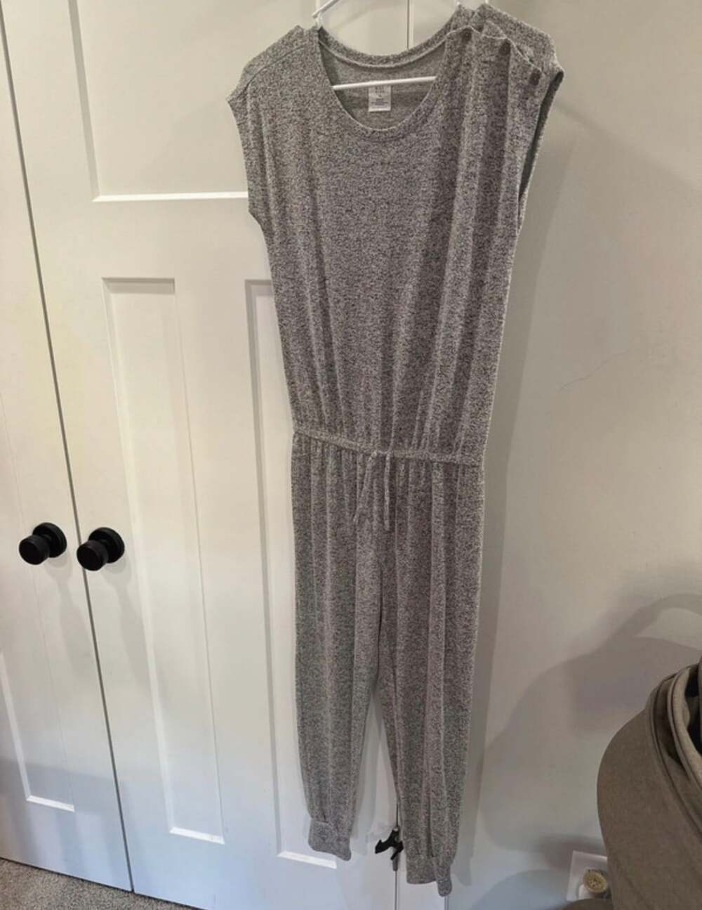 Gap Kids Jumpsuit Size XL Gray Drawstring Jogger Romper